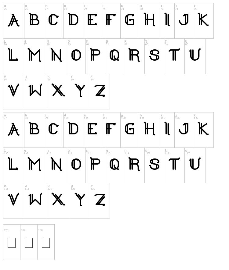 The Greatest High font map